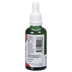 Right side of Nirvana Organics Liquid Stevia Peach 50ml bottle showing nutrition facts and ingredients.
