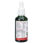 Nirvana Organics Raspberry Liquid Stevia 50ml bottle shown from a side angle on a white background.
