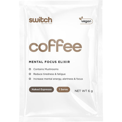Switch Nutrition Coffee Mental Focus Elixir Naked Espresso 25 Pack