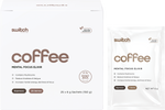 Switch Nutrition Coffee Mental Focus Elixir Espresso Sweetened 25-pack box and individual sachet.