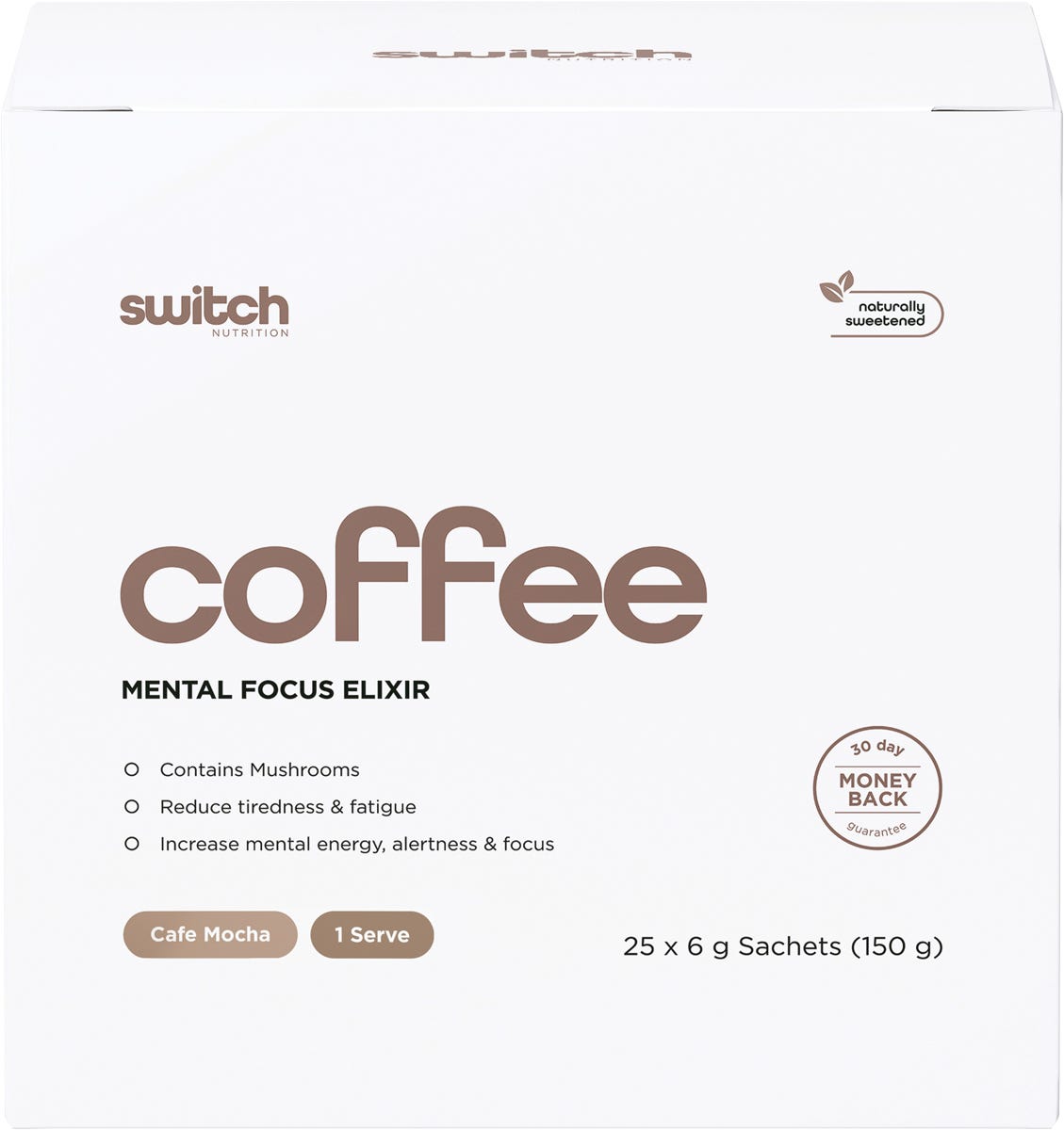 Switch Nutrition Coffee Mental Focus Elixir Cafe Mocha 25 Pack
