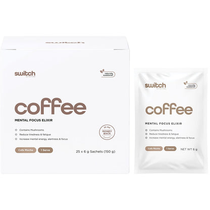Switch Nutrition Coffee Mental Focus Elixir Cafe Mocha 25 Pack