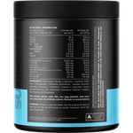 Back of a 150g Strawberry Pineapple Adrenal Switch tub showing nutritional facts and directions on a white background.