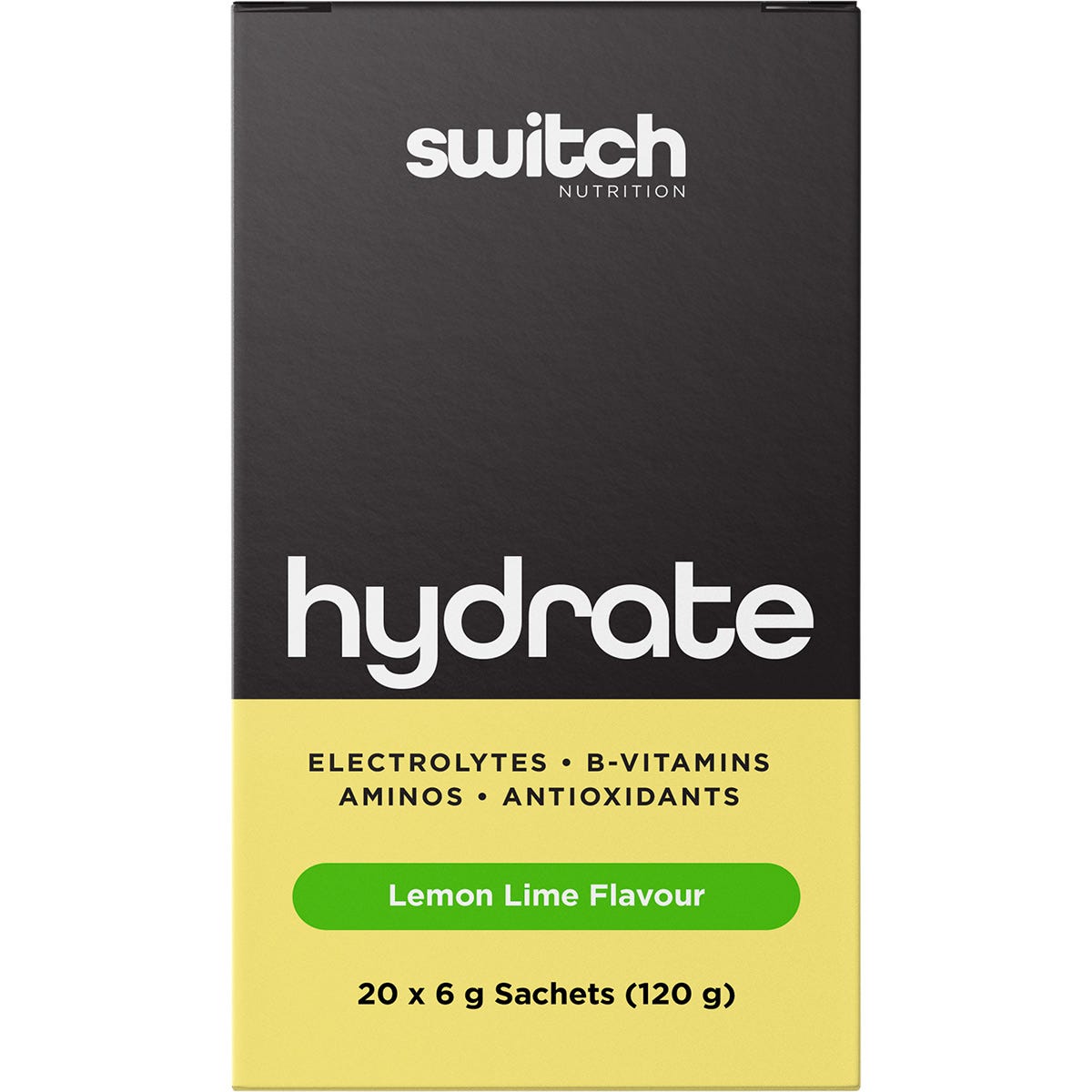 Switch Nutrition Hydrate Electrolytes No Added Sugar Lemon Lime 6g (Pack of 20)