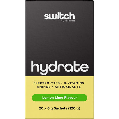 Switch Nutrition Hydrate Electrolytes No Added Sugar Lemon Lime 6g (Pack of 20)