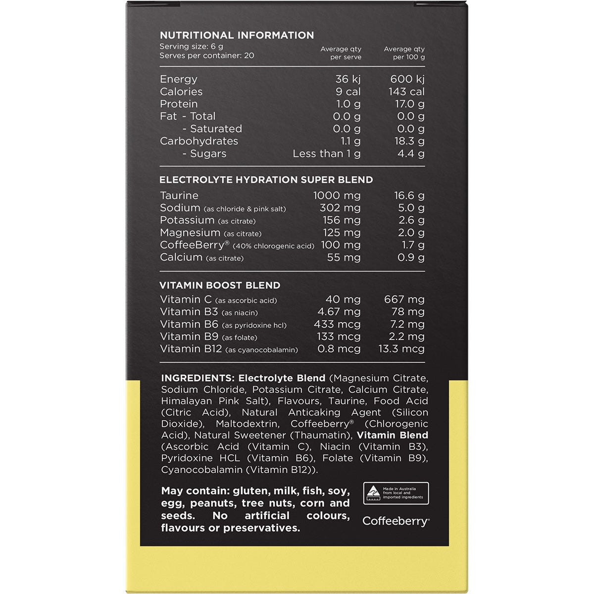 Switch Nutrition Hydrate Electrolytes No Added Sugar Lemon Lime 6g (Pack of 20)