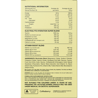 Back of Switch Nutrition Hydrate Orange Crush 20-pack box with nutrition facts, ingredients, and directions for use.