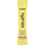 Mango Passionfruit Switch Nutrition Hydrate box showing electrolyte benefits, 20-pack count, and sugar-free details.