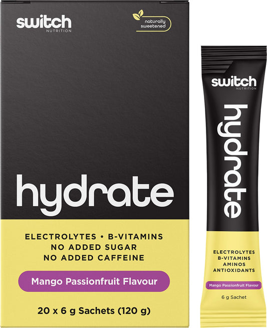 Switch Nutrition Hydrate Electrolytes No Added Sugar Mango Passionfruit 6g (Pack of 20)