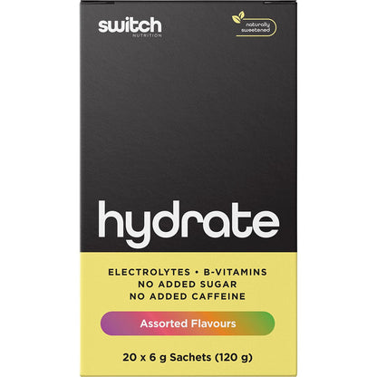 Switch Nutrition Hydrate Electrolytes No Added Sugar Assorted Flavours 6g (Pack of 20)