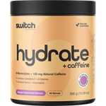 300g tub of Switch Nutrition Hydrate + Caffeine Mango Passionfruit electrolyte and hydration powder.