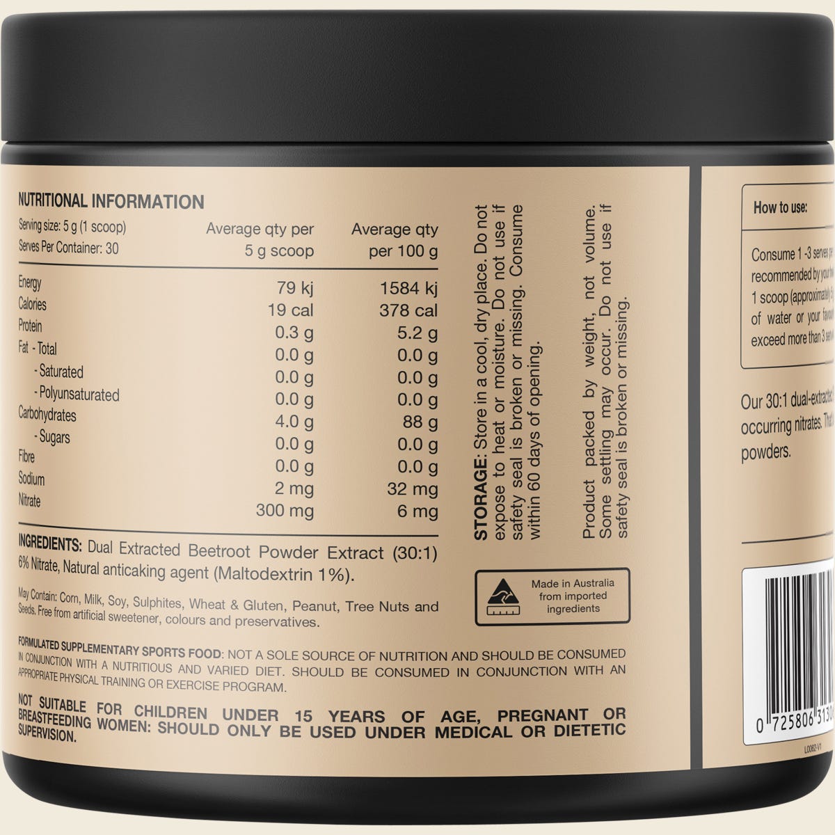 Switch Nutrition Beetroot Triple Strength 6% Nitrate 30:1 Dual Extract 150g