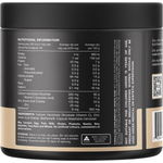 Back of Switch Nutrition Zinc + Vitamin C bottle showing nutritional information and ingredients on a white label.