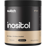 Switch Nutrition Inositol 150g tub with 40:1 ratio of Myo-Inositol to D-Chiro Inositol on a white background.