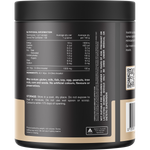 Back of Switch Nutrition Inositol 150g tub showing nutritional information and directions on a white background.