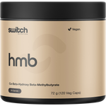 Switch Nutrition HMB Ca-Beta-Hydroxy Beta-Methylbutyrate 120 capsules bottle for muscle recovery and growth.