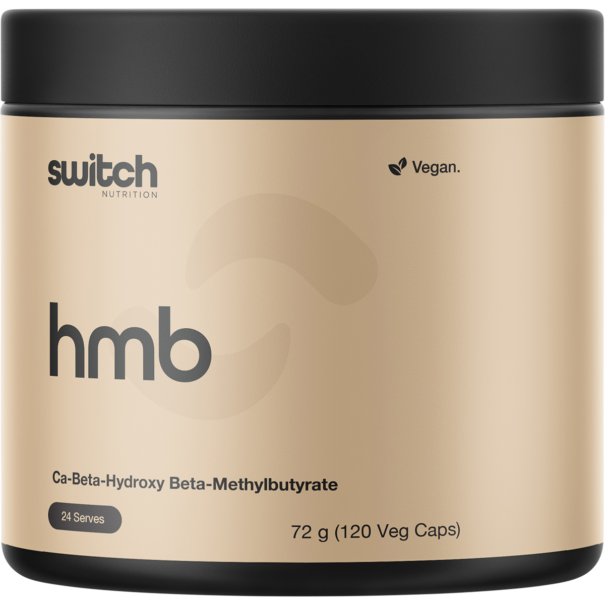 Switch Nutrition HMB Ca-Beta-Hydroxy Beta-Methylbutyrate 120 capsules bottle for muscle recovery and growth.