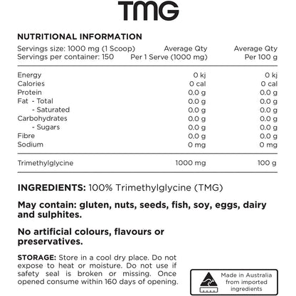 Switch Nutrition TMG 100% Pure Trimethylgycine 150g