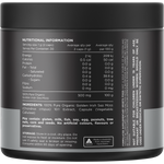 Rear view of Switch Nutrition Sea Moss capsules bottle showing nutritional information and directions on a white background.