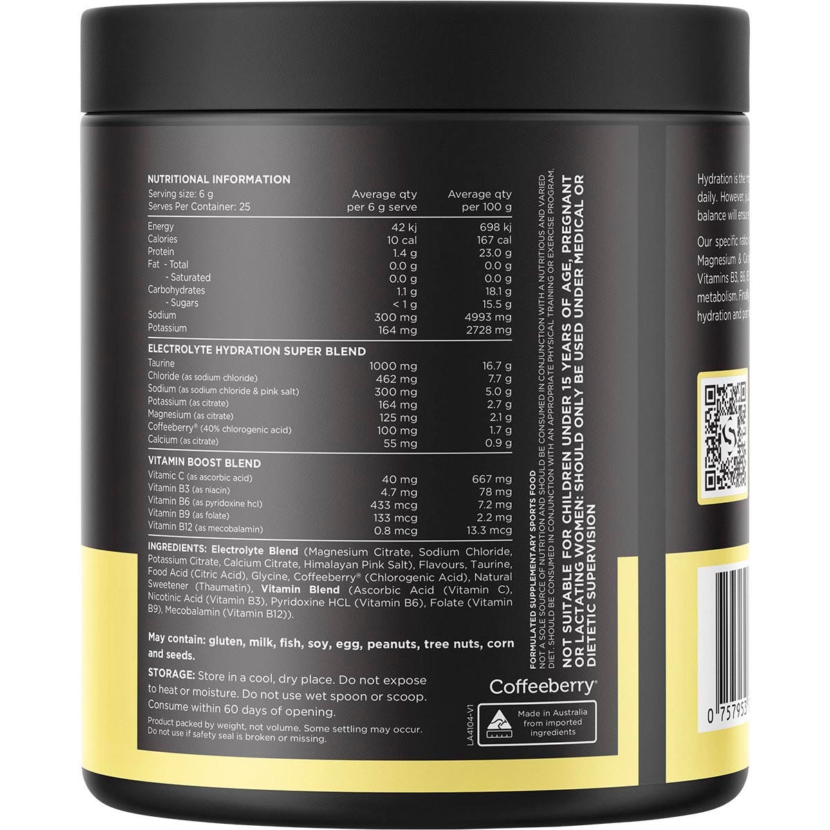 Switch Nutrition Hydrate Electrolytes No Added Sugar Mango Passionfruit 150g