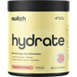 300g tub of Switch Nutrition Hydrate Everyday Peach Iced Tea sugar-free electrolytes on a white background.