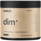 60 capsules of Switch Nutrition DIM+ featuring Diindolylmethane and Calcium D-Glucarate in a white and green bottle.