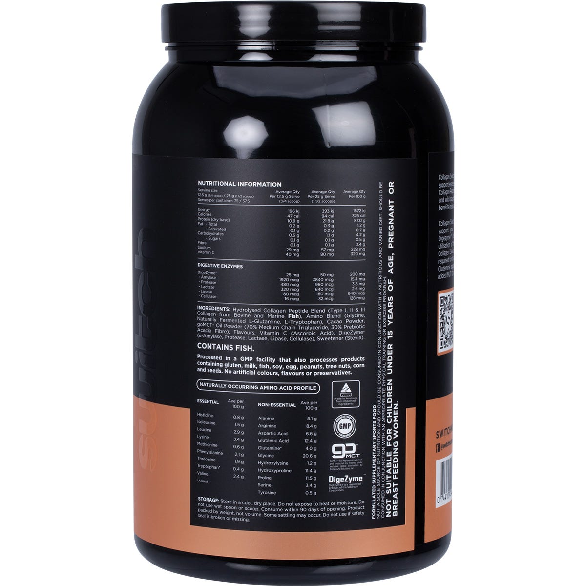 Switch Nutrition Hydrolysed Collagen Protein Rich Chocolate 938g