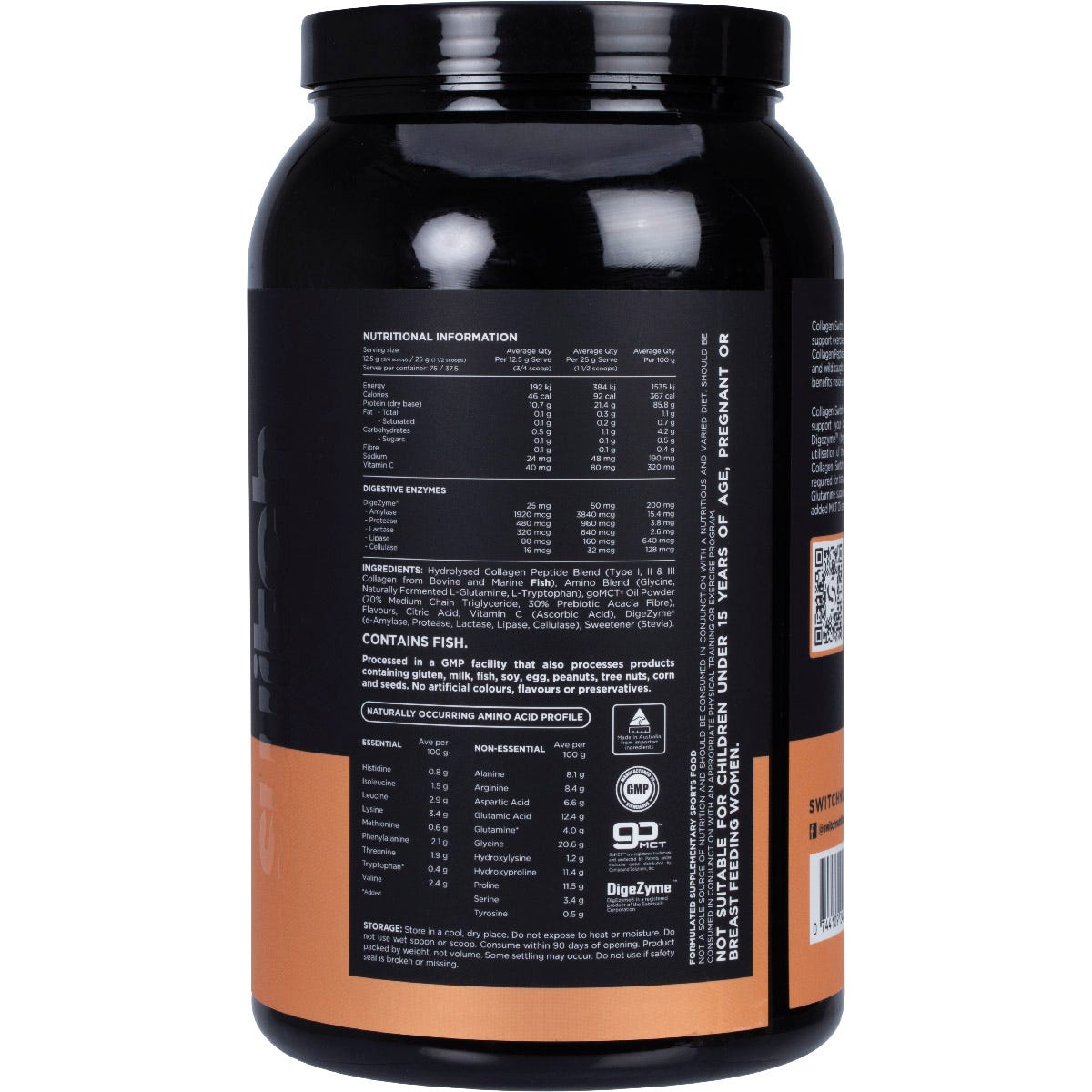 Switch Nutrition Hydrolysed Collagen Protein Strawberry Kiwi 938g