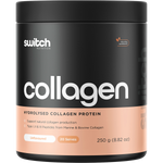 250g tub of Switch Nutrition Hydrolysed Collagen Protein Unflavoured on a white background.