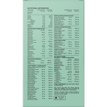 Back of Switch Nutrition Greens box showing nutritional information, ingredients, and directions for 20 sachets.