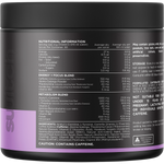 Back of Switch Nutrition Thermal Mango Passionfruit 120g tub with nutritional information and ingredients.