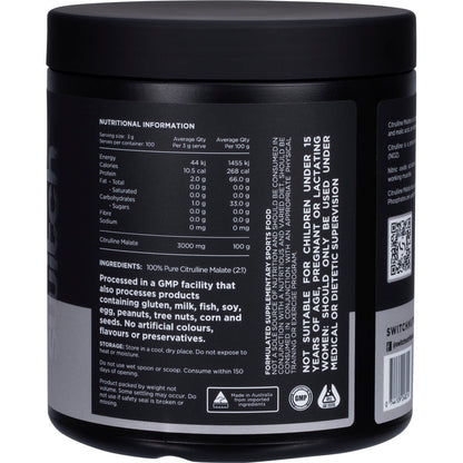 Switch Nutrition Citrulline 100% Pure Citrulline Unflavoured 300g