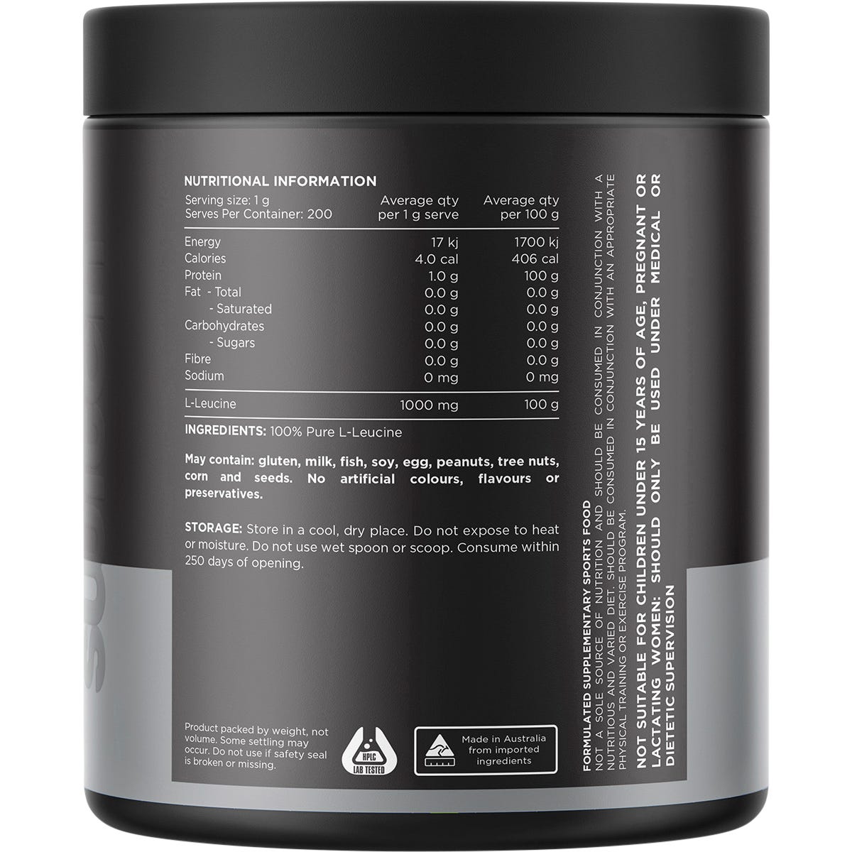 Switch Nutrition Leucine 100% Pure L-Leucine Unflavoured 200g