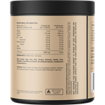 Back of Switch Nutrition Tyrosine 200g tub showing ingredients, nutritional panel, and directions for use.