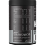 Back view of a 300g tub of Switch Nutrition Egg White Protein Powder showing nutritional facts and directions for use.