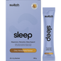 Switch Nutrition Sleep Magnesium Choc Honeycomb 20x8g box with single-serve sachets and product features.
