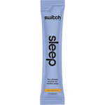 Front of a 20-pack box for Switch Nutrition Sleep Magnesium Salted Caramel sachets on a white background.
