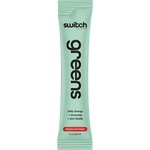 Single Strawberry Kiwi Switch Nutrition Greens sachet on a white background.