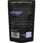 Back of Switch Nutrition Sleep+ Mouth Tape 30 Pack pouch showing product information and benefits on a blue background.