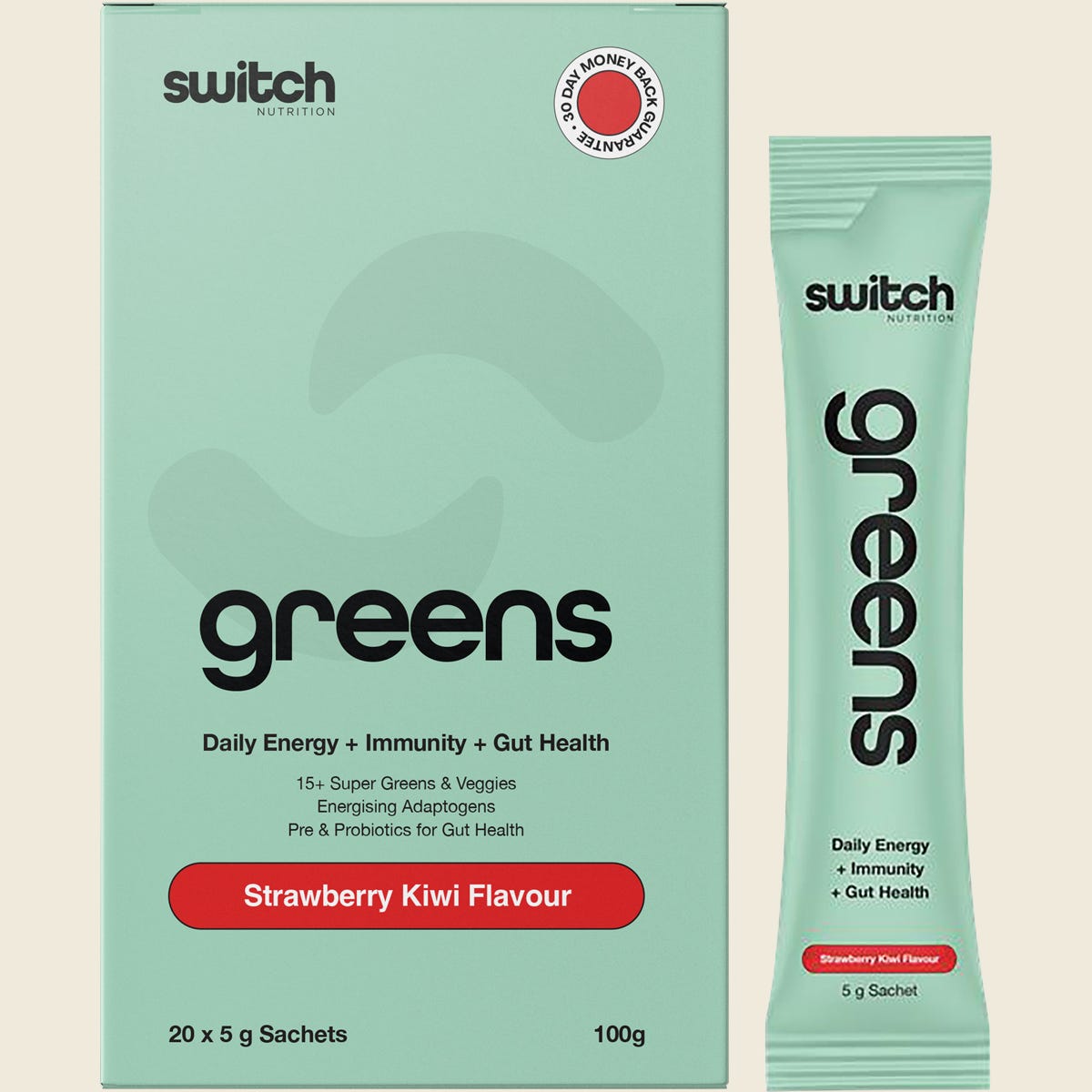 Switch Nutrition Greens Sachets Strawberry Kiwi 20x5g