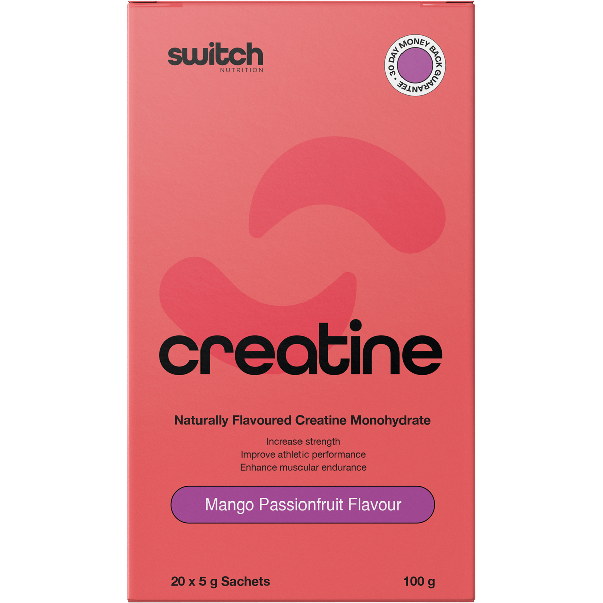 Switch Nutrition Creatine Monohydrate Sachets Mango Passionfruit 20x5g