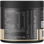 Back of a Switch Nutrition Ultra Fish Oil tub showing nutritional information and ingredients on a white background.