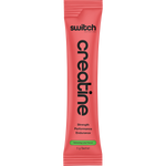 Single 5g sachet of Switch Nutrition Creatine Monohydrate Refreshing Lime flavor on a white background.