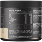 Back of Switch Nutrition Ultra Fish Oil bottle showing nutritional information and ingredients on a white background.