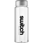 Clear 500ml Switch Nutrition acrylic water bottle with a black screw-top lid and flip-up drinking nozzle.