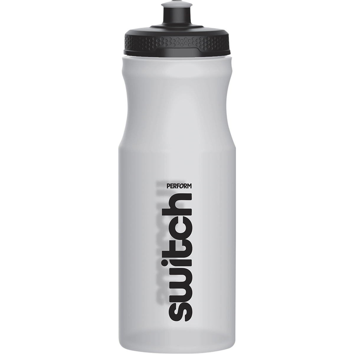 Black 650ml Switch Nutrition sports water bottle with a secure screw-top lid and bold white branding.