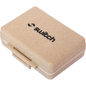 Wheat-colored 9-grid pill organizer with a black Switch Nutrition logo on the lid.