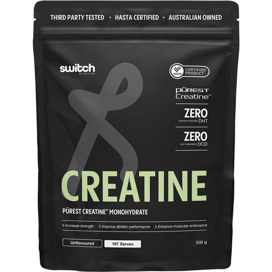 500g pouch of Switch Nutrition Perform Purest Creatine Monohydrate unflavoured powder.