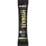 Side of Switch Nutrition Hydrate Perform Lemon Lime box showing key features and 2:1 sodium to potassium ratio.