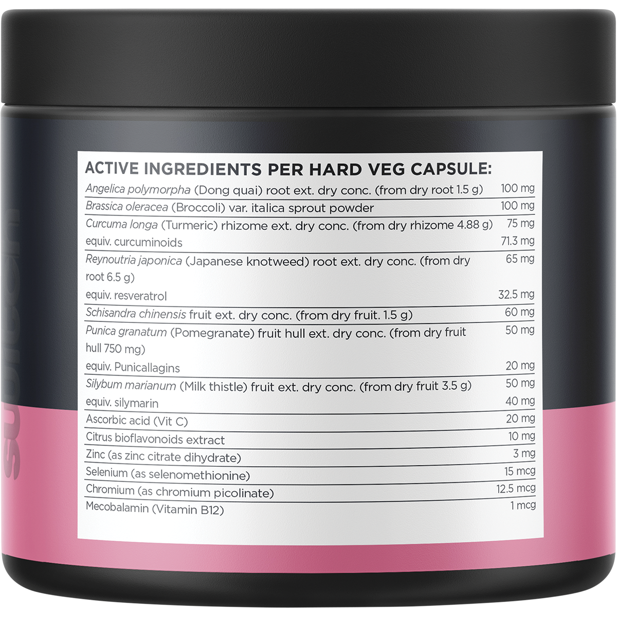 The back label of a Switch Nutrition Estro bottle, detailing ingredients, directions, and nutritional information.